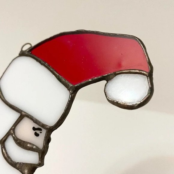 Stained Glass Crescent Moon Santa Claus Sun Catcher 4.25 Inch - Picture 2 of 16